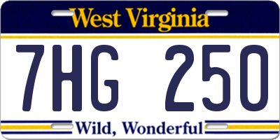 WV license plate 7HG250