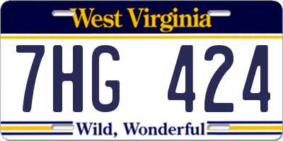 WV license plate 7HG424