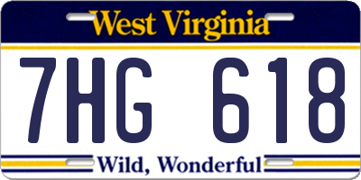 WV license plate 7HG618