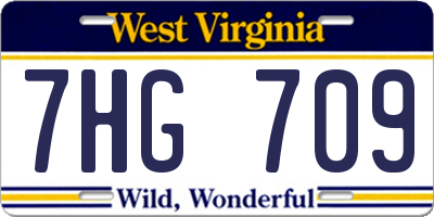 WV license plate 7HG709