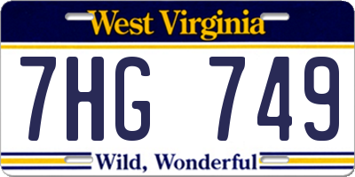 WV license plate 7HG749