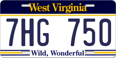 WV license plate 7HG750