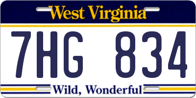 WV license plate 7HG834