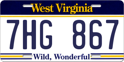WV license plate 7HG867