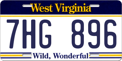 WV license plate 7HG896