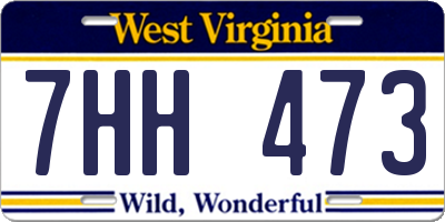 WV license plate 7HH473