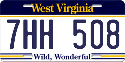 WV license plate 7HH508