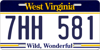 WV license plate 7HH581