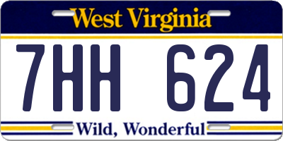 WV license plate 7HH624