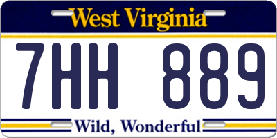 WV license plate 7HH889