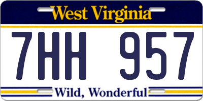 WV license plate 7HH957