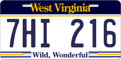 WV license plate 7HI216