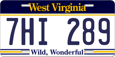 WV license plate 7HI289
