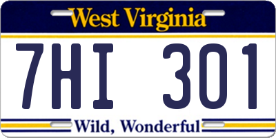 WV license plate 7HI301