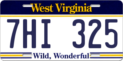 WV license plate 7HI325