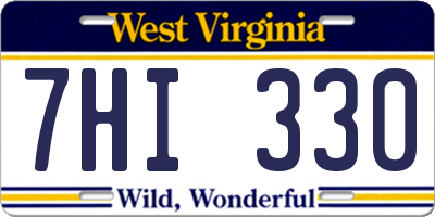 WV license plate 7HI330
