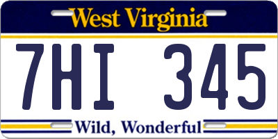WV license plate 7HI345