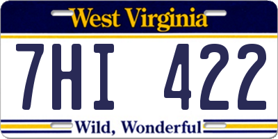 WV license plate 7HI422