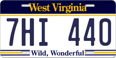 WV license plate 7HI440