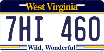 WV license plate 7HI460