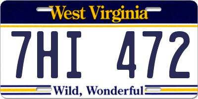 WV license plate 7HI472