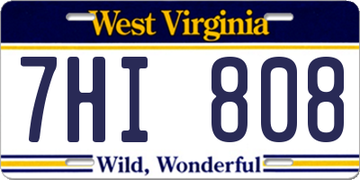 WV license plate 7HI808
