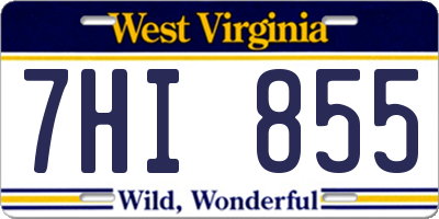 WV license plate 7HI855