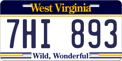 WV license plate 7HI893