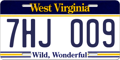 WV license plate 7HJ009