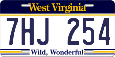 WV license plate 7HJ254