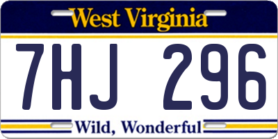 WV license plate 7HJ296