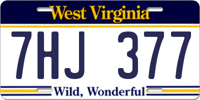 WV license plate 7HJ377