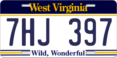WV license plate 7HJ397