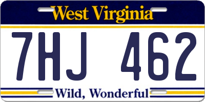 WV license plate 7HJ462