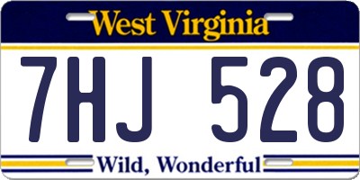 WV license plate 7HJ528