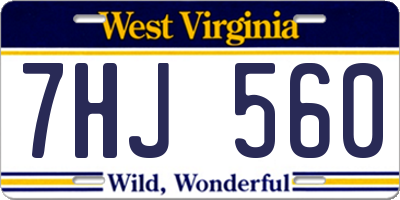 WV license plate 7HJ560