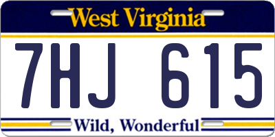 WV license plate 7HJ615