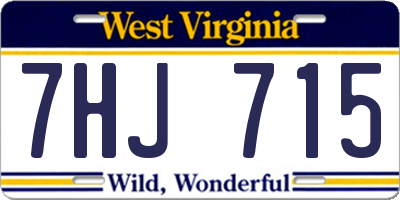 WV license plate 7HJ715