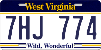 WV license plate 7HJ774