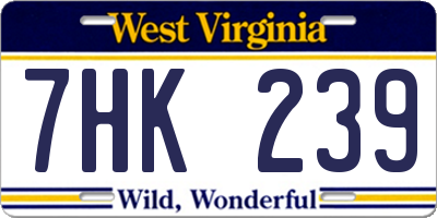 WV license plate 7HK239