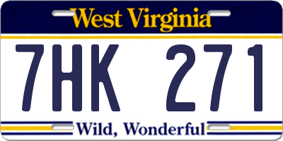 WV license plate 7HK271