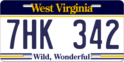 WV license plate 7HK342
