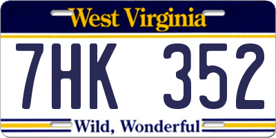 WV license plate 7HK352