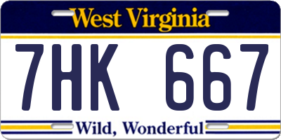 WV license plate 7HK667