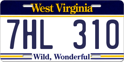 WV license plate 7HL310