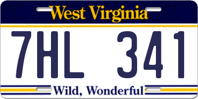 WV license plate 7HL341