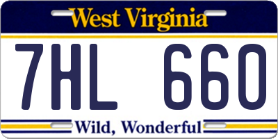 WV license plate 7HL660