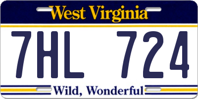 WV license plate 7HL724