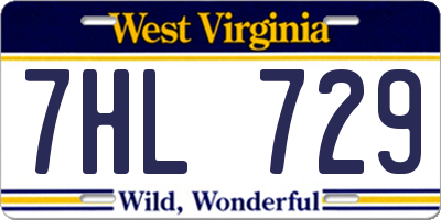 WV license plate 7HL729