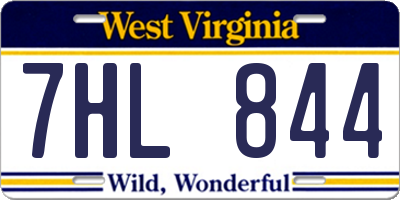 WV license plate 7HL844